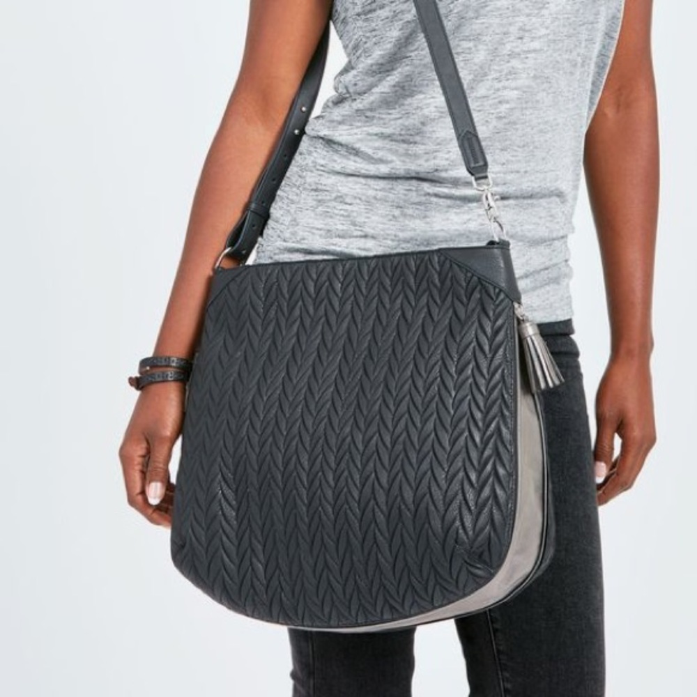 Stella & Dot Braided ZIp Top Hobo or Crossbody bag